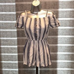 NWT Kids Striped Off-Shoulder Romper